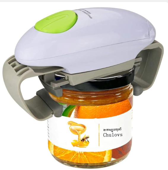 VYRO Automatic Jar Opener clamped on a jar, opening it hands-free